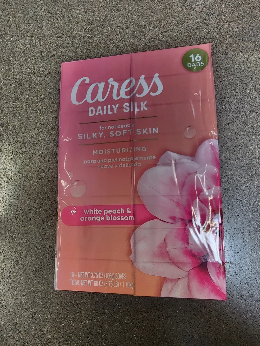 Caress Daily Silk Moisturizing Soap Bars - White Peach & Orange Blossom (Pink)